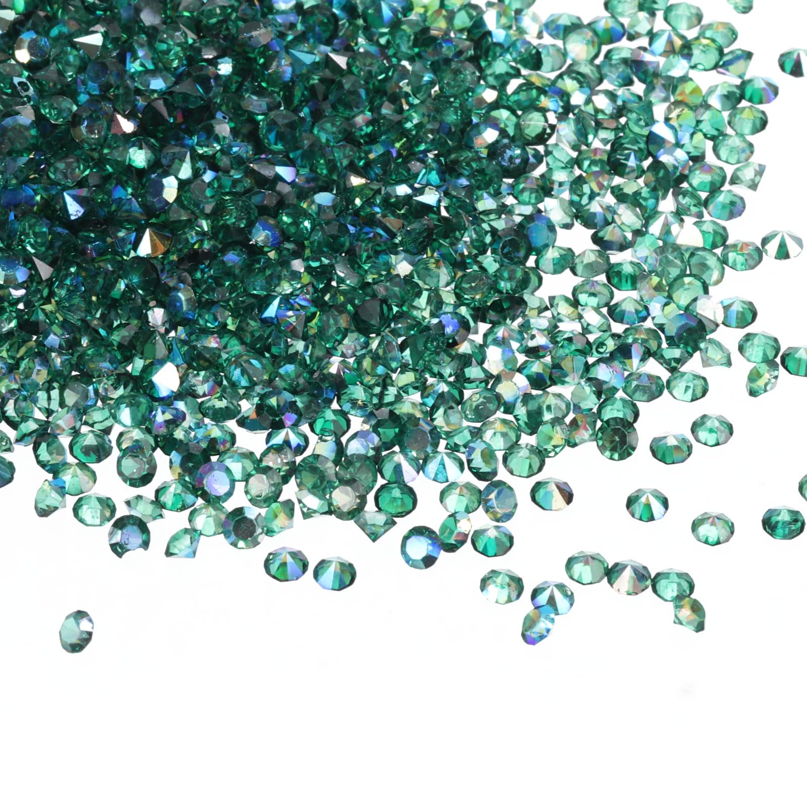 PATIKIL 14000Pcs Wedding Table Scatter Confetti Crystals 3mm Acrylic Diamonds Vase Fillers Gems for Table Centerpiece Decorations Bridal Shower Party, Dark Green AB