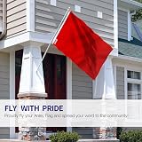 Anley 3x5 Foot Solid Red Flag - UV Fade Resistant, Brass Grommets view 2