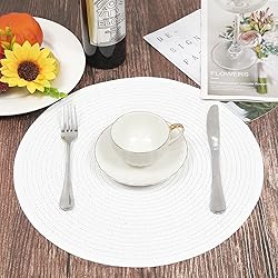 SHACOS Round Braided Placemats Set of 4 Washable