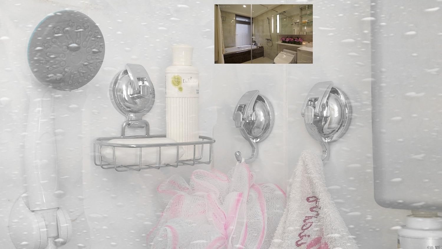 Heavy Duty Vacuum Suction Cup Hooks (2Pack) Specialized for Kitchen&Bathroom&Restroom Organization, by iRomic - - 