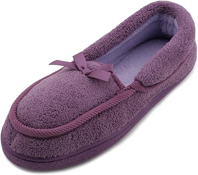 purple moccasin slippers