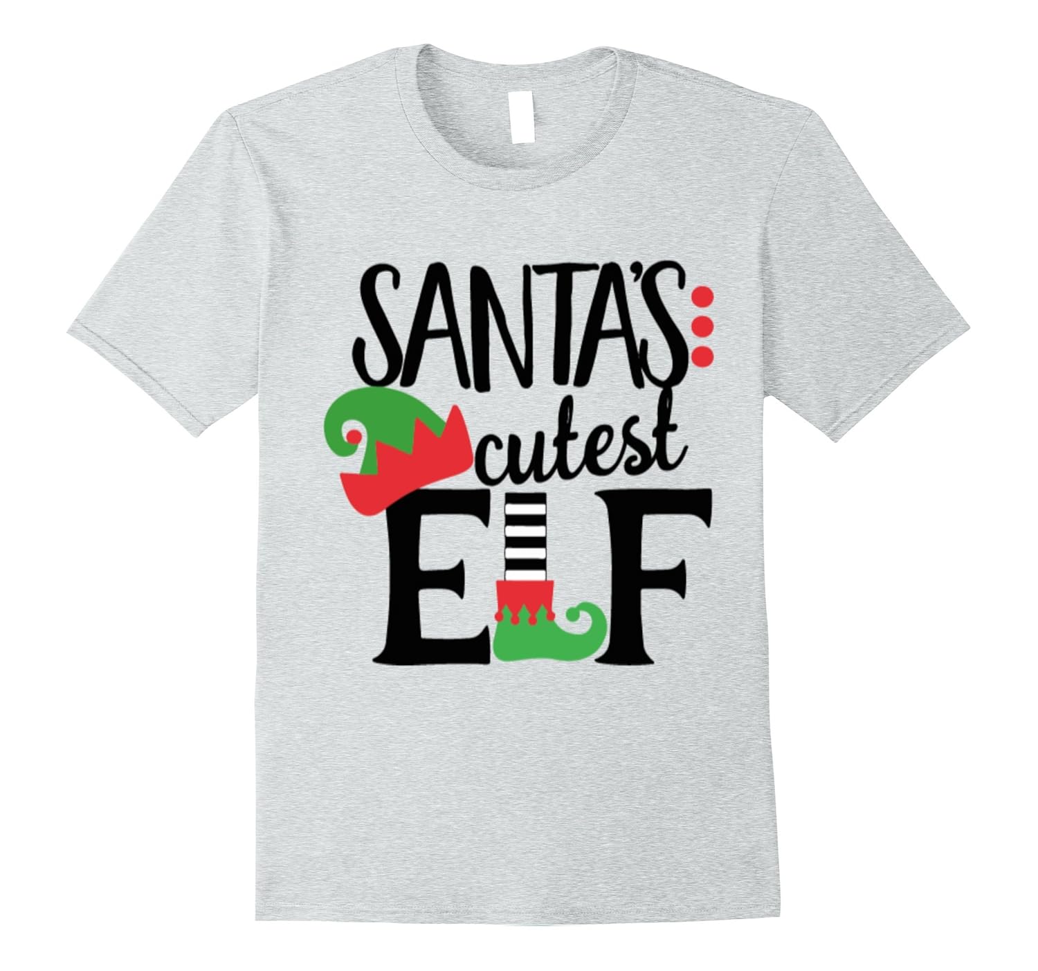 Cute Christmas T Shirt Teen Apparel Santas Cutest Elf Top-FL