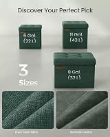 SONGMICS Storage Ottoman Foldable 30x30 cm Foot Rest with 22 L Storage Green view 6