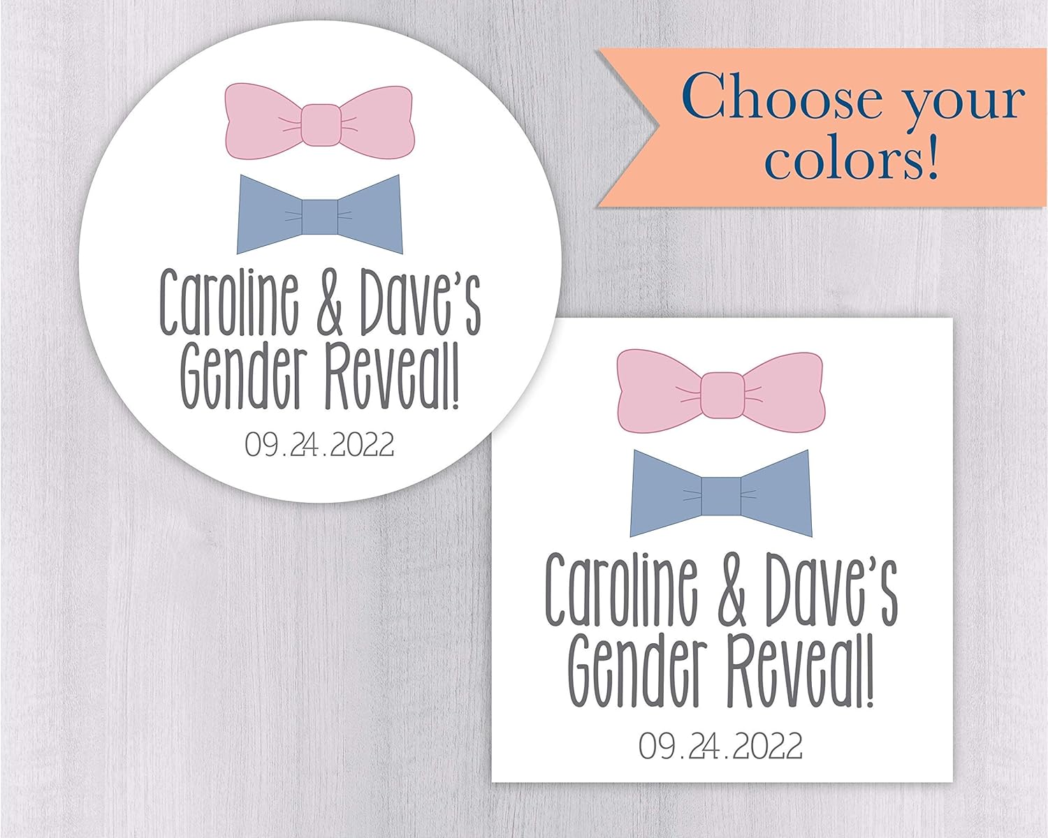 Gender Reveal Stickers, Personalized Gender Reveal Stickers