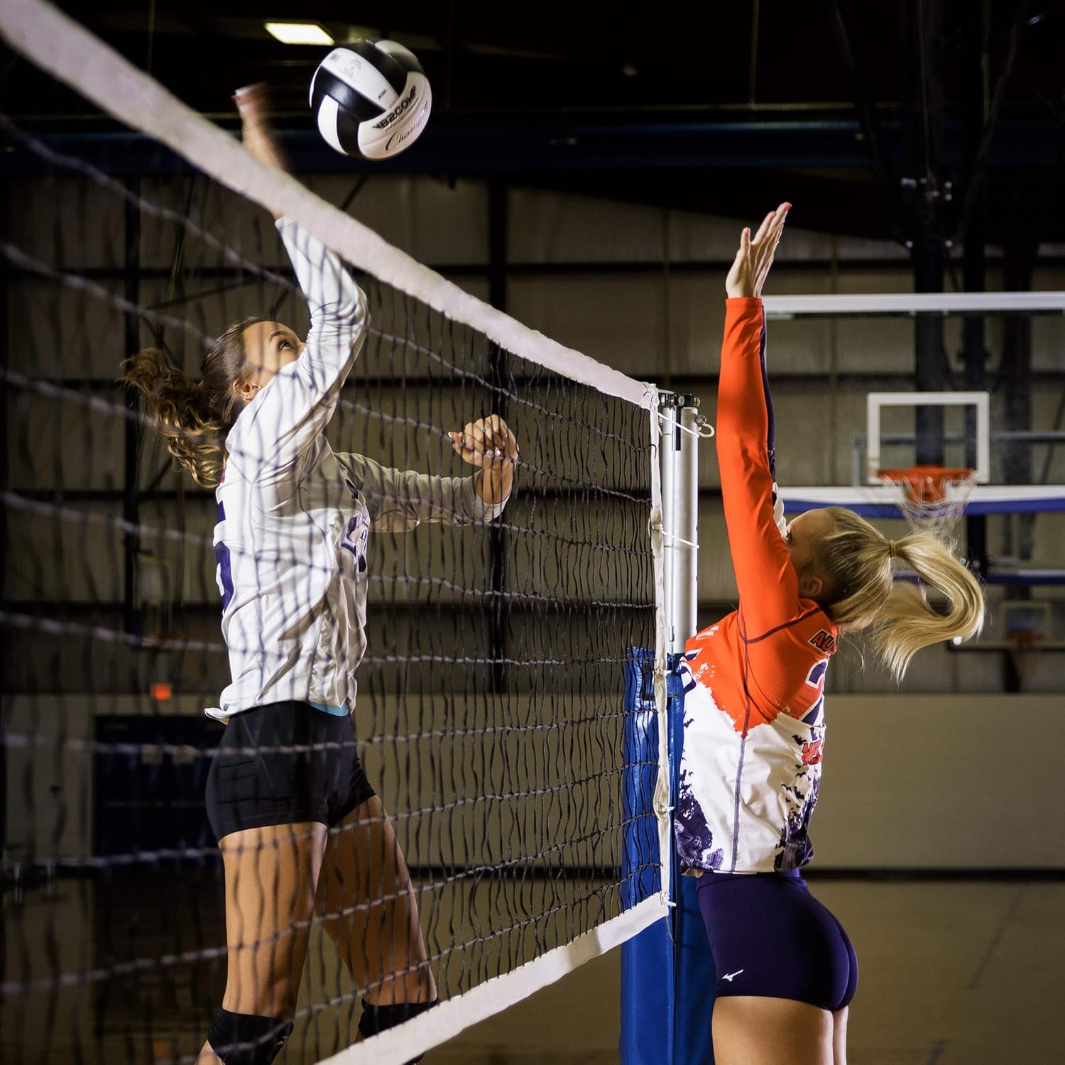 Champion Sports Official Volleyball Net Set, Olympic-Sized 32 x 3 ⅛ feet, 3mm Nylon Netting, for Tournament Play - Durable, Professional Volleyball Nets - Premium Volleyball Training Equipment : Sports & Outdoors