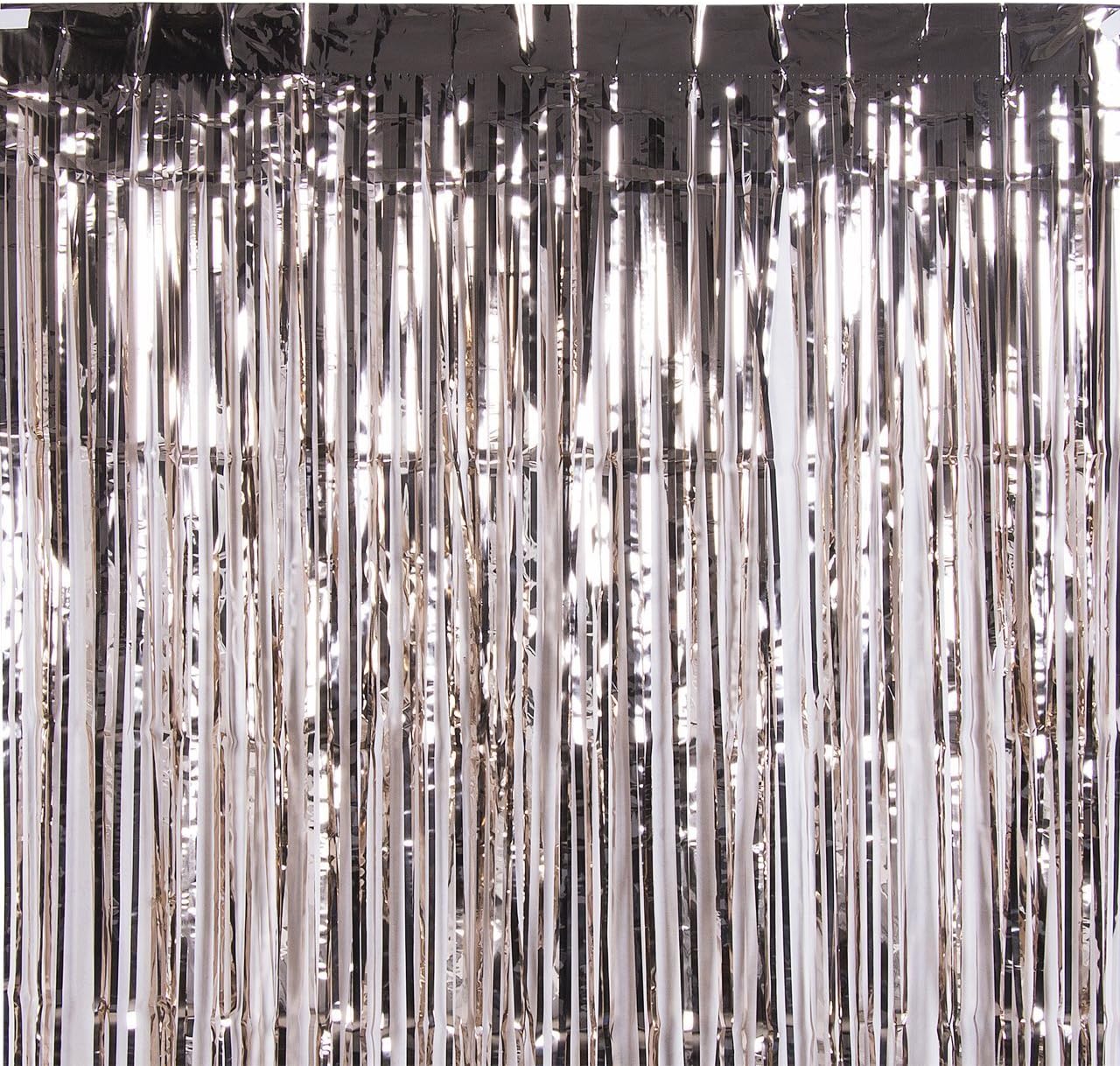 Jocon 3.2 ft Width x 9.8 ft (1Mx3M) Drop Metallic Tensel Foil Fringe Curtain for Wedding Prom Birthday Party Photo Backdrop Decor (2 Packs, Champagne)