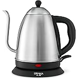 Osaka, 1.5 Liter Electric Quick Boil Gooseneck Water Kettle for Drip Coffee &ndash; Accurate Flow Control And Fully Stainless Steel Interior Tea Kettle - Perfect For Manually Brewed Pour Over Coffee and Tea