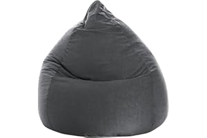 Gouchee Home Easy Collection Bean Bag Chair for Kids and Adults - Ash - Beanbag Couch for Indoor Living Spaces - Cozy Chair, 