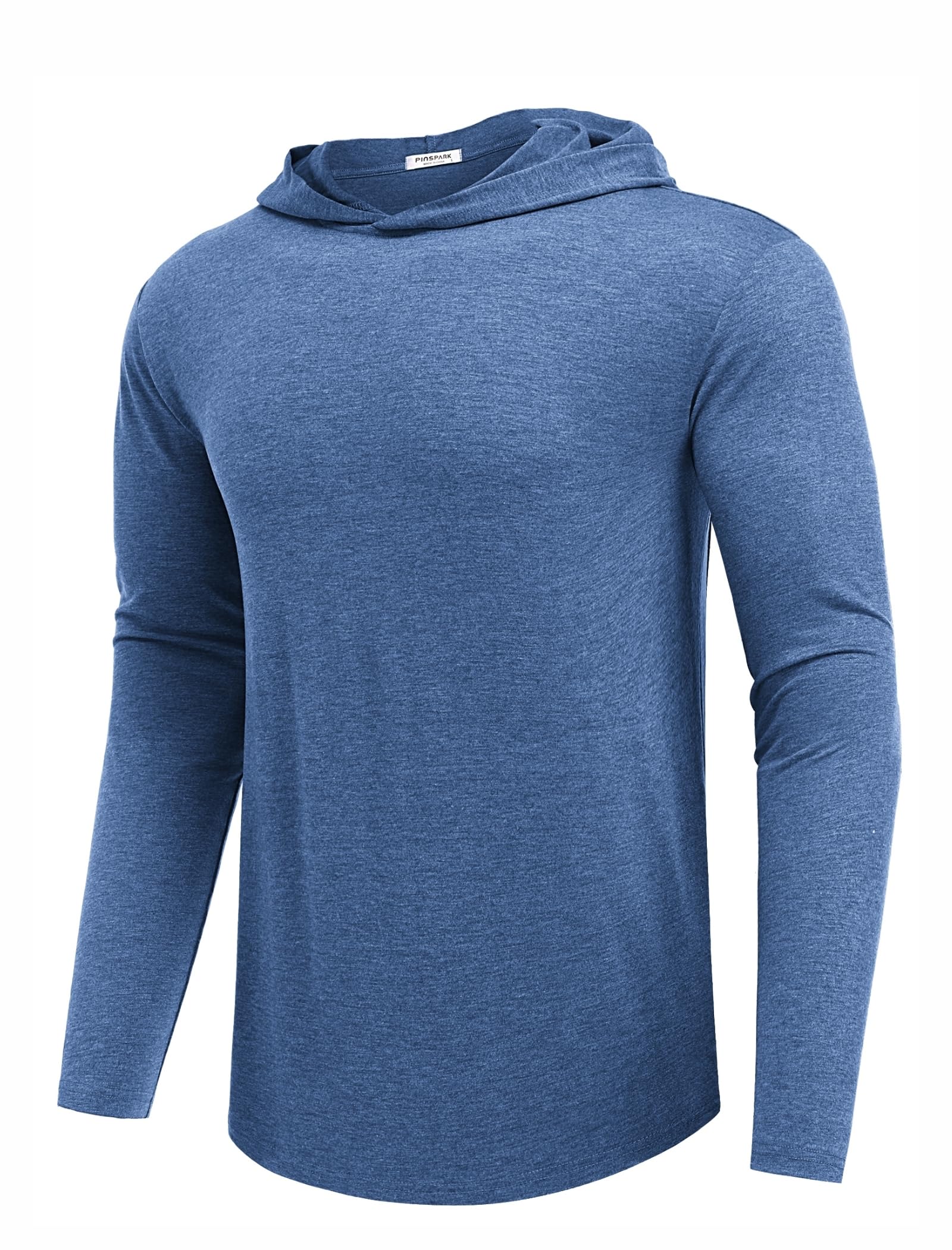 PINSPARK Lightweight Hoodies for Men Long Sleeve Pullover Hoodie for Golf Gym Workout Athletic Sweatshirt Navy