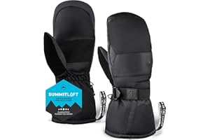 Tough Outdoors Adult Ski Mittens - Waterproof Winter Gloves Men & Women - Thermal Fleece Lining for Cold Weather Gear