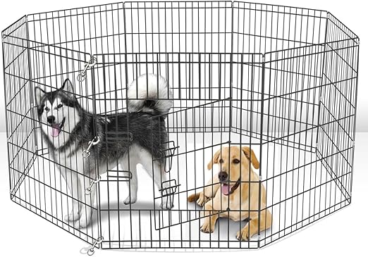 metal play yard for dogs
