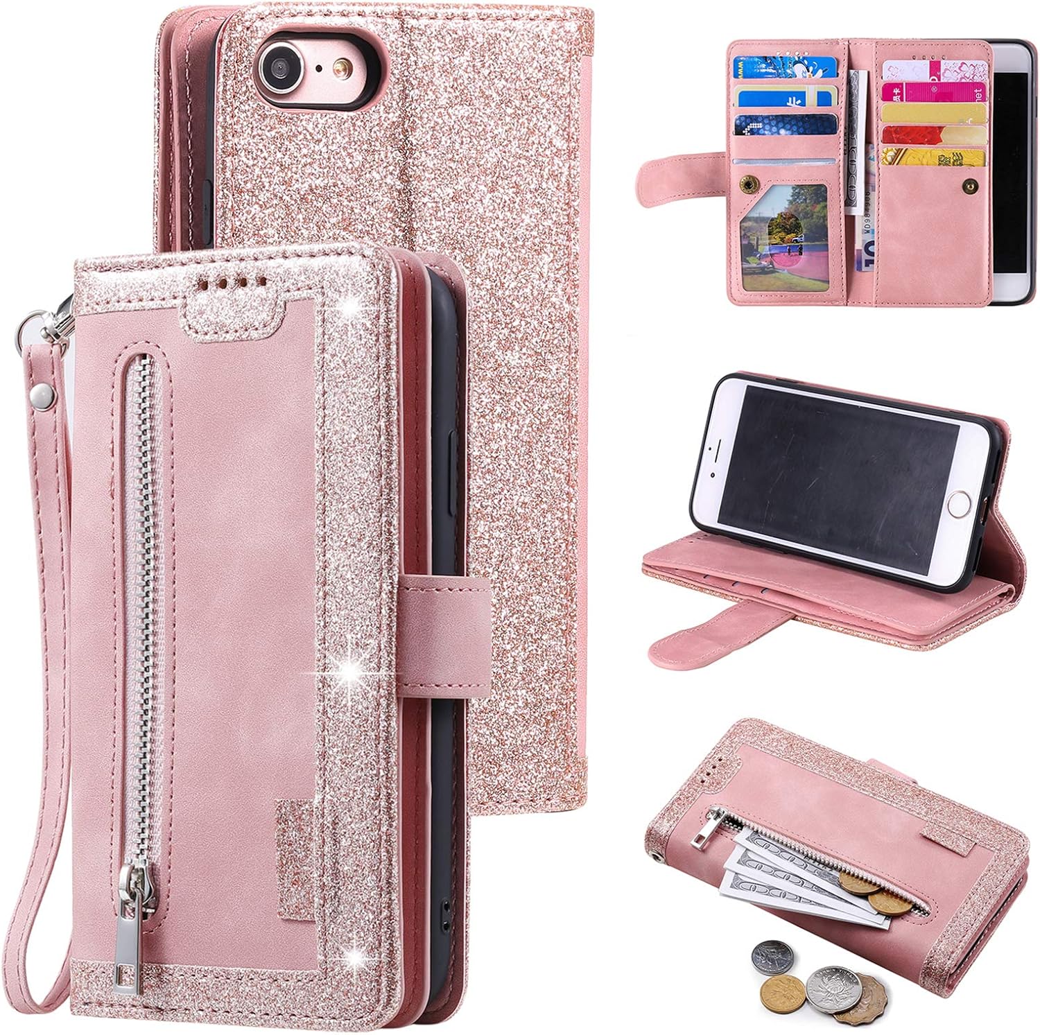 UEEBAI Wallet Case for iPhone 7/8/SE 2022 5G/SE 2020