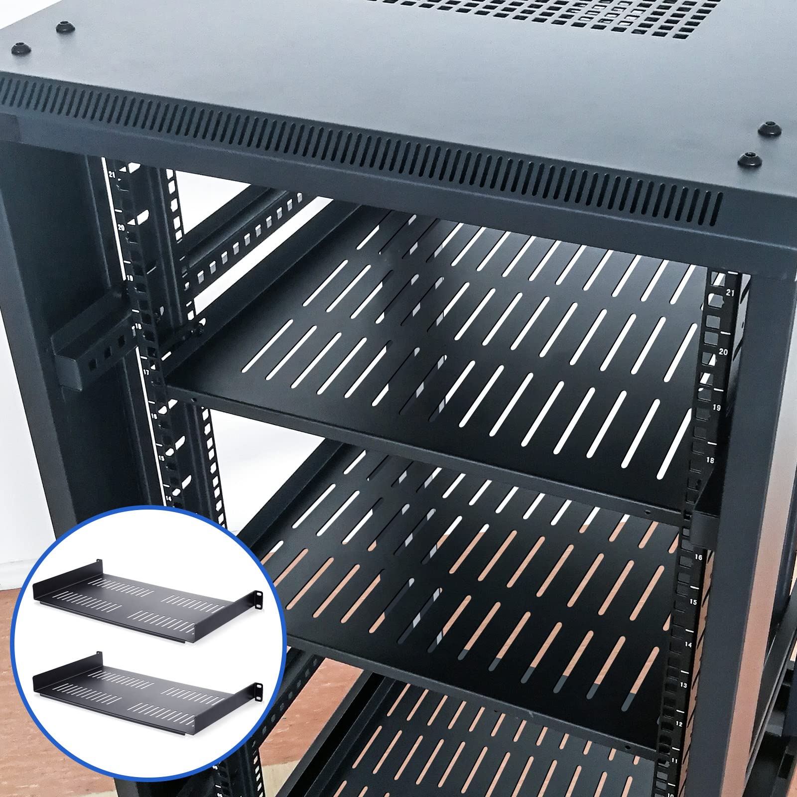 Mua Taiyin 2 Pieces Server Rack Shelf 1U 19 Inch Rack Shelf Vented ...