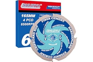 LSHUZIYU 6½"(165mm)-4PCD, Arbor 5/8"(15.88mm), Polycrystalline Diamond Tipped 4 PCD Hardie Blade, Fiber Cement Circular Saw B