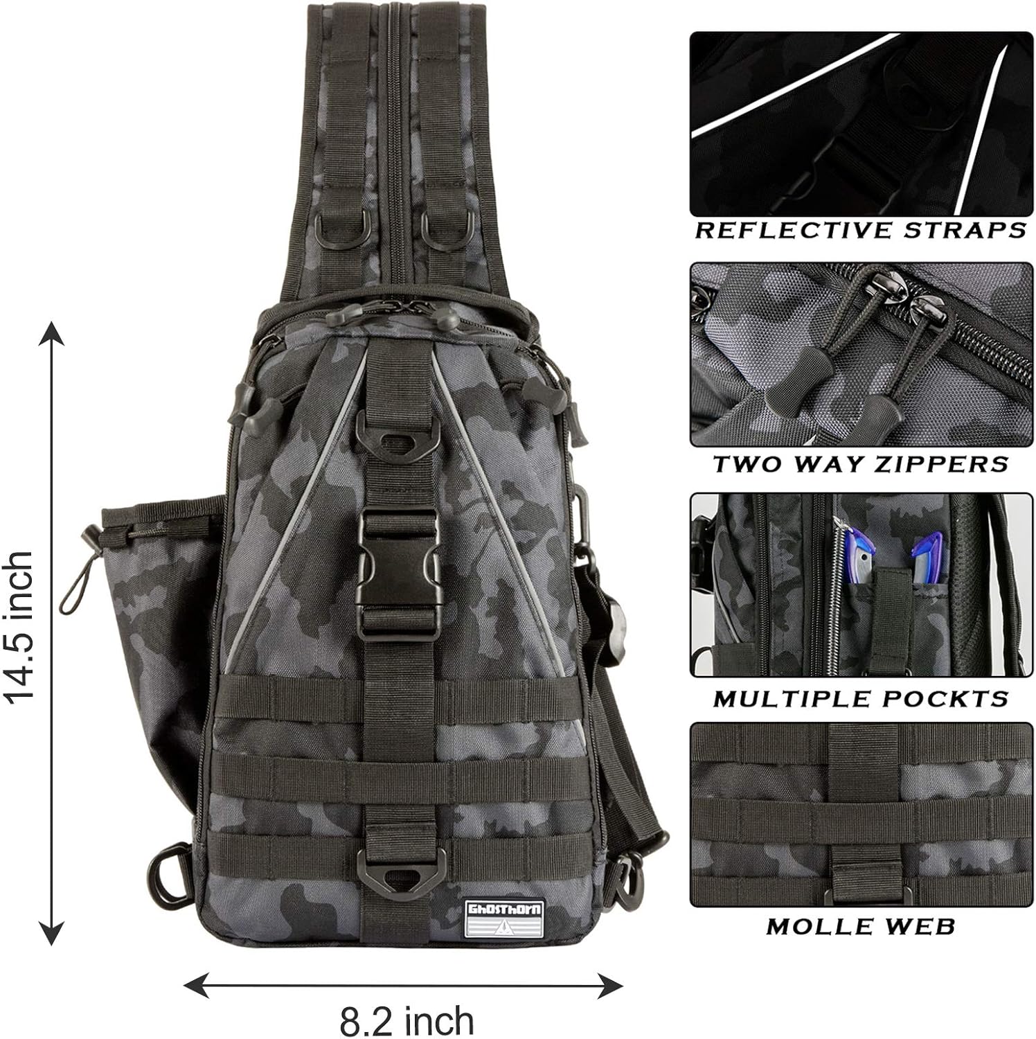 Ghosthorn Fishing Tackle Backpack Storage Bag - Outdoor Shoulder Backpack - Fishing Gear Bag Standard Incognito Camouflage : Sports & Outdoors