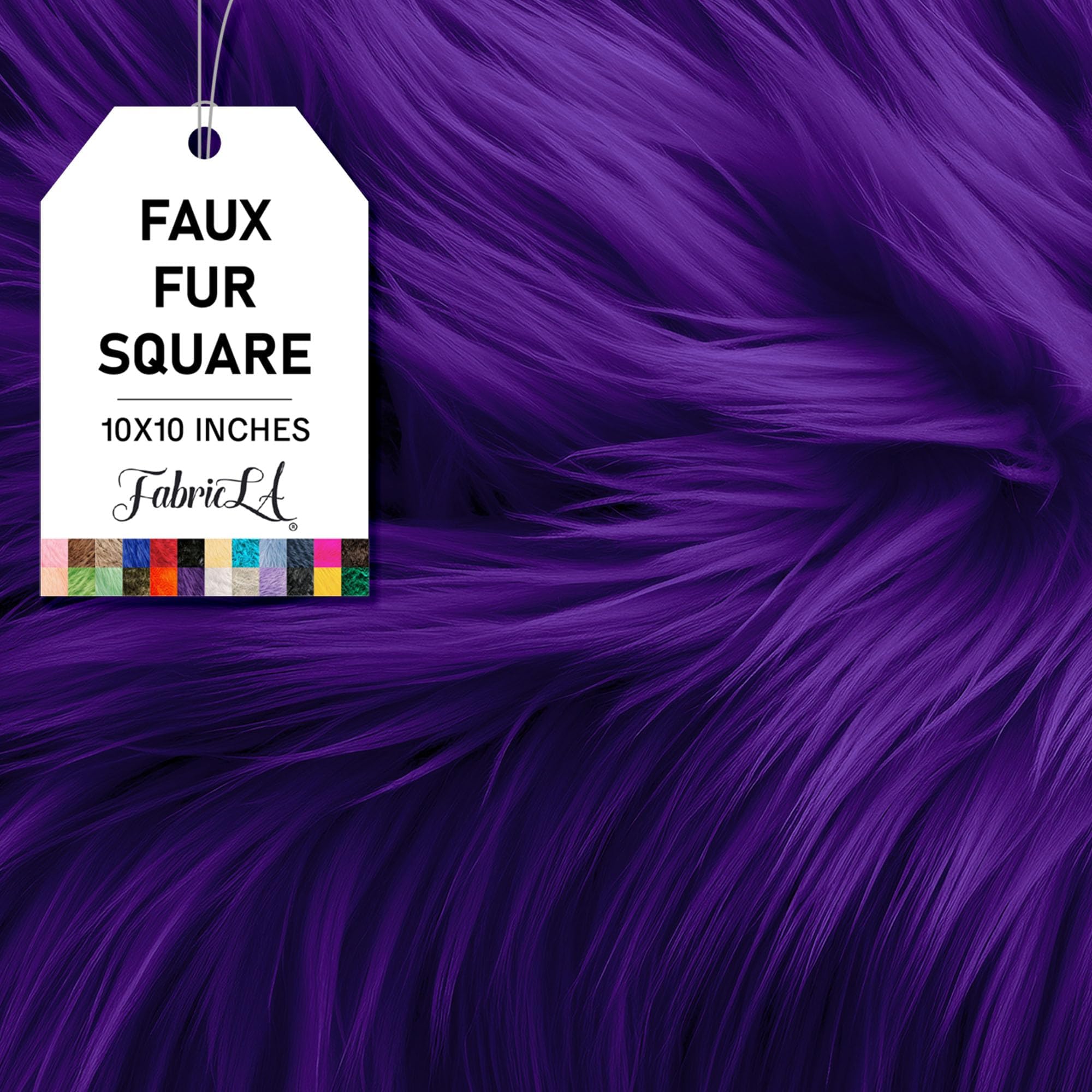 FabricLA Shaggy Faux Fur Square - 10" X 10" Inches Pre-Cut - Use Fake Fur Fabric for DIY, Craft Fur Decoration, Fashion Accessory, Gnome, Hobby - Purple Fur Fabric โ image 1
