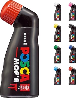 POSCA 183221 - POSCA Marker MOP´R PCM-22, runde Stempelspitze 3 - 19 mm, rot, 1 Stück, ergonomische Form