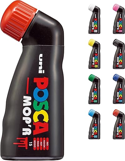 POSCA 183221 - POSCA Marker MOP´R PCM-22, runde Stempelspitze 3 - 19 mm, rot, 1 Stück, ergonomische Form