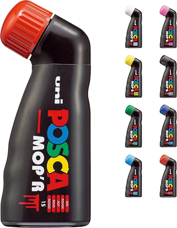 POSCA 183221 - POSCA Marker MOP´R PCM-22, runde Stempelspitze 3 - 19 mm, rot, 1 Stück, ergonomische Form