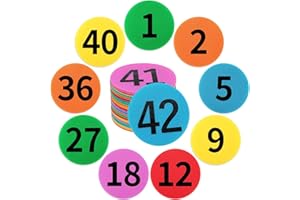 THRILEZ 42 Pcs Carpet Markers Spots with Numbers Carpet Dots Classroom 4” Floor Dots for Elementary Preschool Kindergarten Decoration Teacher Supplies