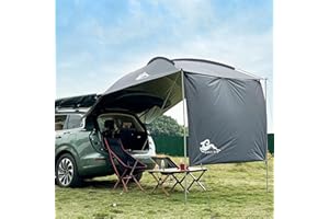 HREFEU SUV Tailgate Shade Awning Tent with Portable Waterproof Storage Bag, Hatchback Tent,Tailgate Shade Awning Tent for Midsize to Full Size SUV/Van/MPV/CUV (Large)
