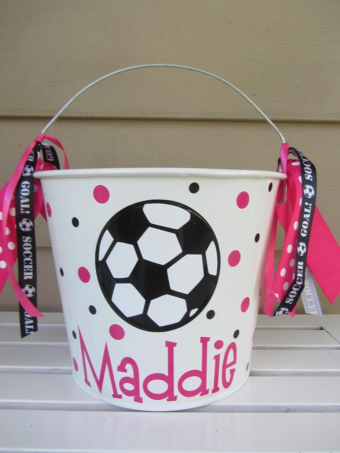 Personalized 5 quart Easter pail soccer ball Easter