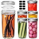 ComSaf 20 oz Mason Jars Wide Mouth 6 Pcs, Large Canning Jars with Seal Bands, 20 oz Glass jar with Lid for Jam, Sauce, Juice, Coffee, Pickling, Fruit, Dessert, Kitchen Storage, Vanilla Extract
