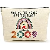 Suemetic 17th Birthday Decorations for Girls, 17 Year Old Girl Makeup Bags, 2009 Cool 17th Birthday Gifts for Teenage Girls Gift Ideas, Sister, Daughter, Cosmetic Travel Pouch, Christmas