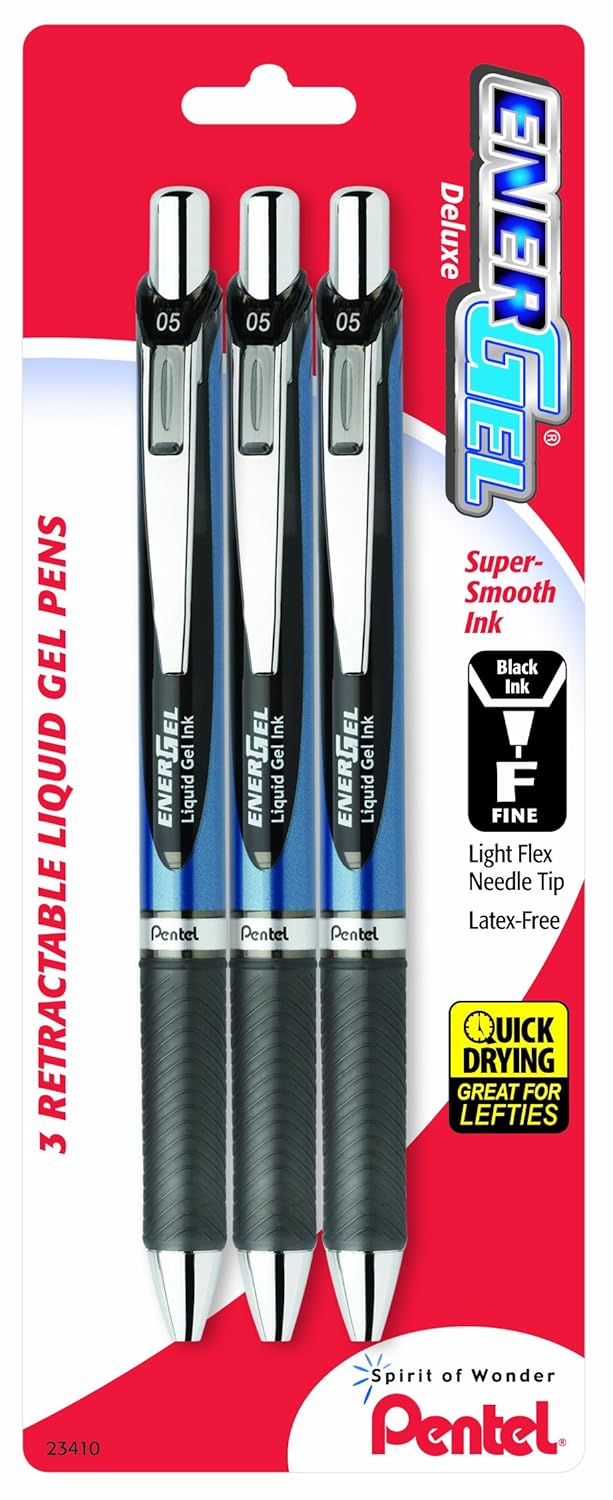 Pentel EnerGel Deluxe RTX Retractable Liquid Gel Pen, 0.5mm, Needle Tip
