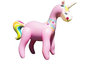BANZAI Llama-Corn Mondo Sprinkler, Length: 100 in, Width: 46 in, Height: 76 in, Unicorn Inflatable Outdoor Backyard Water Splash Toy