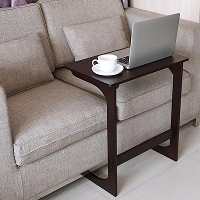 HOMFA Bamboo Snack Table Sofa End for Laptop & Home Office