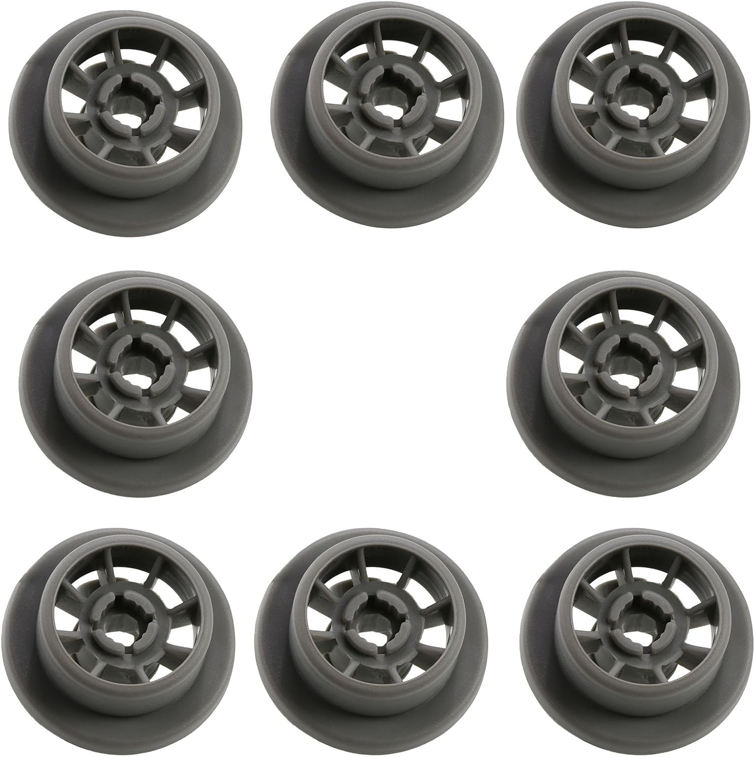 First4Spares Premium Lower Basket Wheel Clips for Bosch Neff & Siemens Dishwashers - Pack of 8, Grey, Standard - Image 4