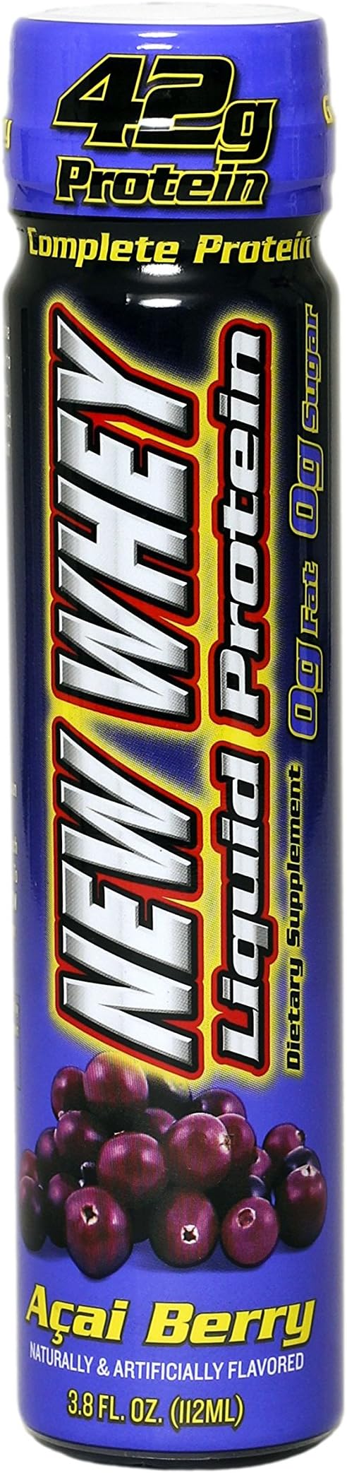 New Whey 42 Grams Liquid Protein Dietary Supplement, Acai Berry, 3.8 Ounce (12 Count)