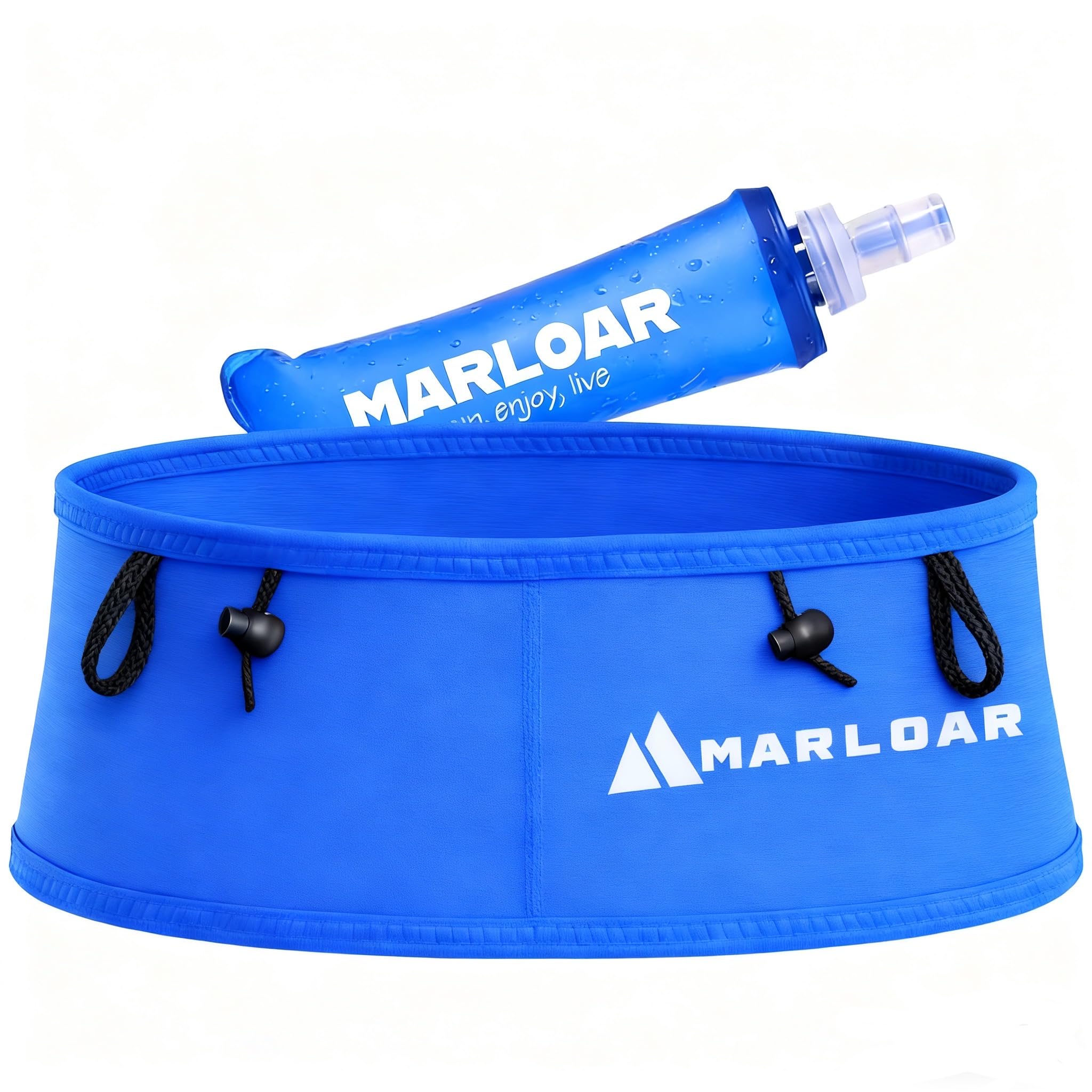 MARLOAR Running Belt Soft Flask 250 ml Gift Includes Running Carrier and Pole Holder S, Modern, Black