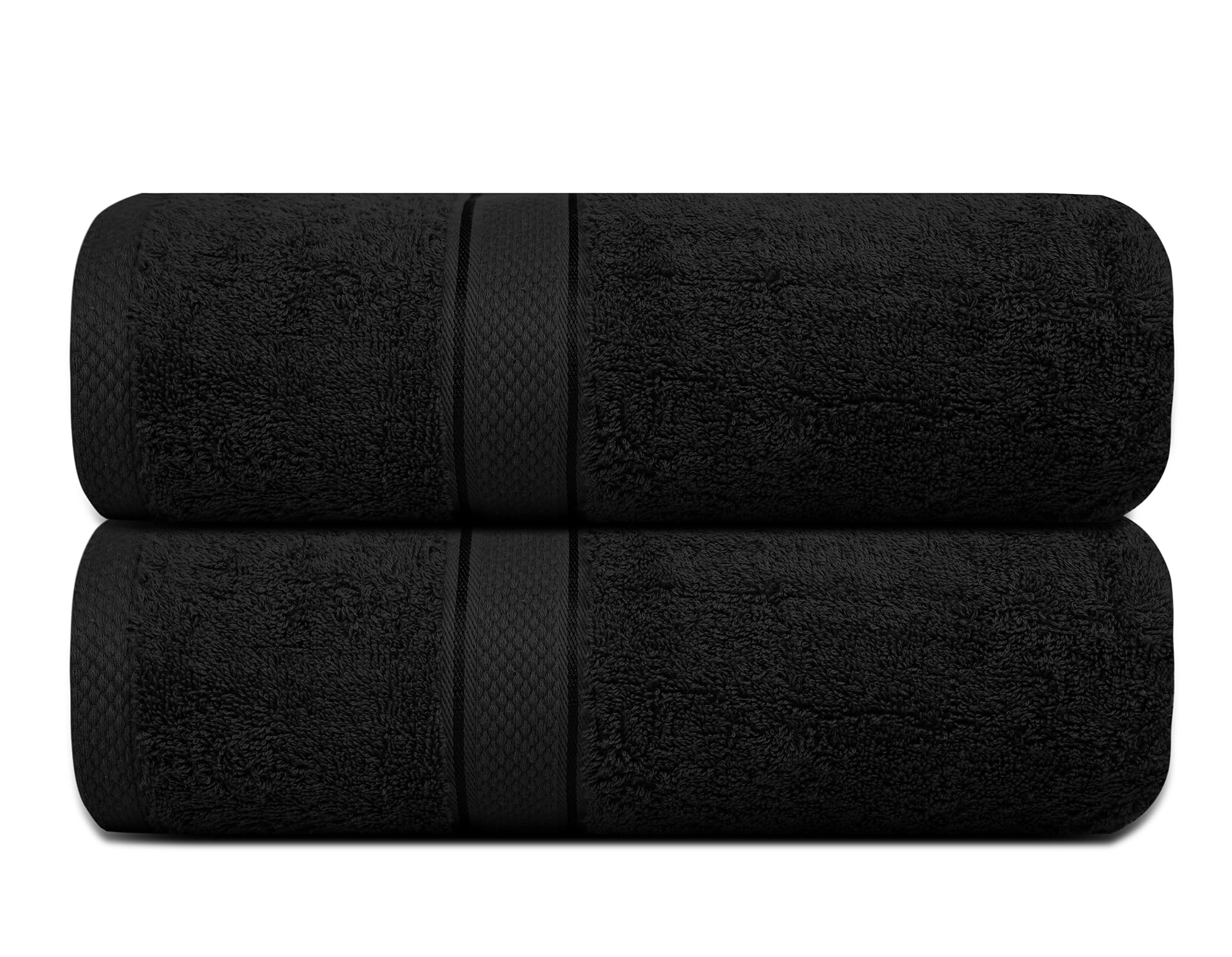 Alifant Royal Egyptian Black Bath Towels, 500 GSM 100% Cotton Yarn Ring Spun, Luxury Plush And Premium Towels, Hotel Quality, Highly Absorbent, Quick Dry And Skin Friendly, Set of 2, 70x140 cm