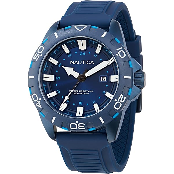 Nautica Reloj NAPNOS302 Nautica One para hombre con correa de silicona negra