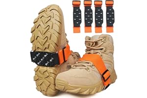 Ice Cleats Snow Traction Cleats Mid-Sole Anti Slip Crampons for Shoes and Boots 7 Tungsten Studs Ice Shoes Grippers Rotatable