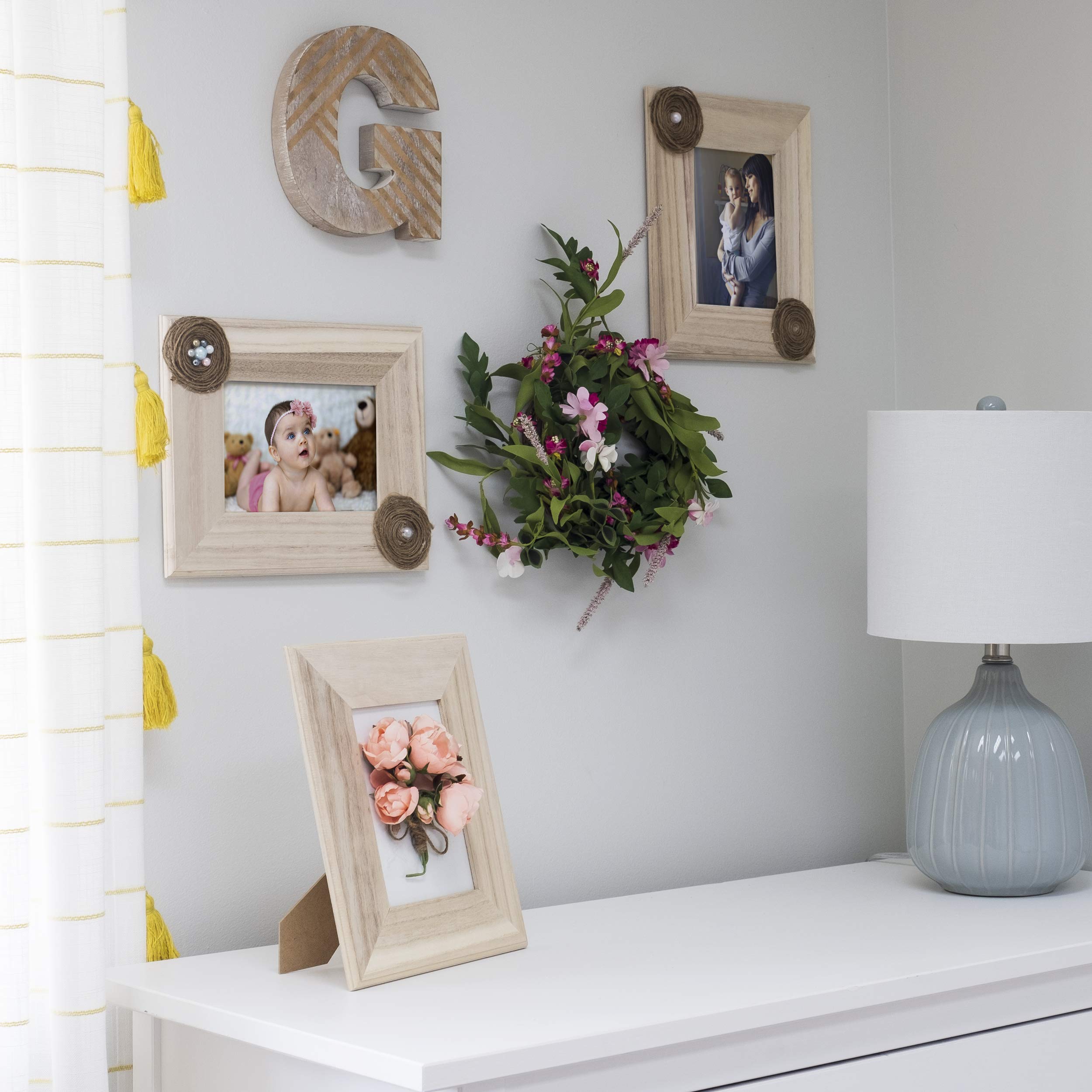 Unfinished Solid Wood Photo Picture Frames 5 by 7 Inches Ready To Paint for DIY Projects Set of