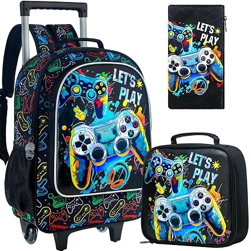 UFNDC 3PCS Rolling Backpack for Girls and Boys， Kids Unicorn
