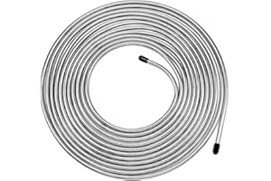 MuHize 1/4 Brake Line Tubing Kit - 25 Ft. Zinc Coated Steel Flexible Fuel & Transmission Brake Line for Cars, Trucks, SUV, Rust-Proof Hydraulic System Tubing Roll