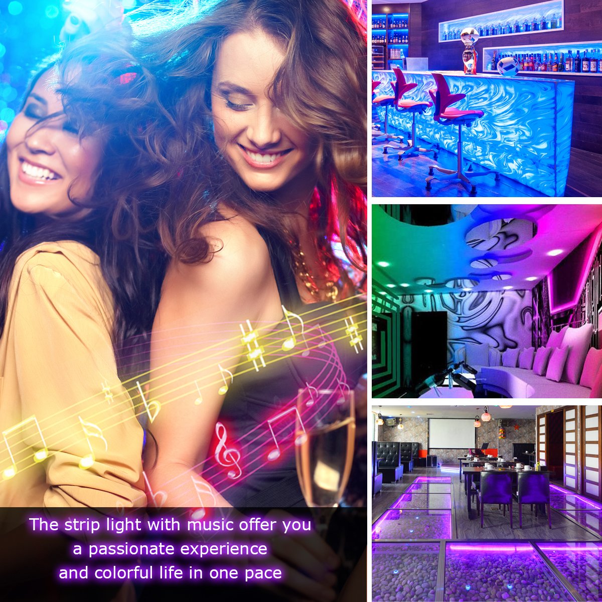 LED Strip Lights More Than 80 Kinds of Modes Music Activated Rainbow