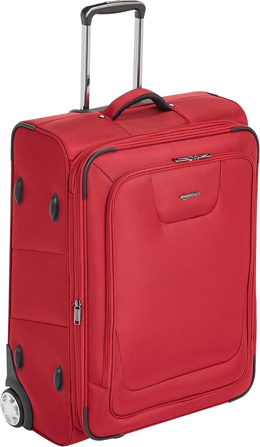 amazonbasics premium upright expandable softside suitcase with tsa lock