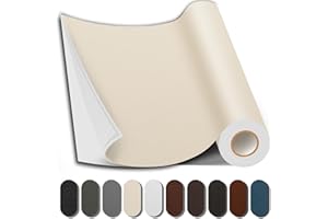 Shagoom Leather Repair Patch, 35X79 Inch Repair Patch Self Adhesive Waterproof, DIY Large Leather Patches for Couches, Furniture, Kitchen Cabinets, Wall （Beige, 35X79 Inch）