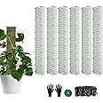 60"/40"/24" Metal Moss Pole, D Shape Sphagnum Moss Pole, Moss Poles for Climbing Plants, Moss Pole for Plants Monstera, Indoor Climbing Plants, Moss Poles Kit (6Pcs 24")