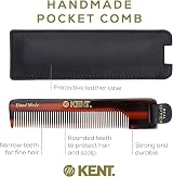 KENT Handmade Fine Tooth Pocket Comb 11.2cm Leather Tab Case Styling view 4