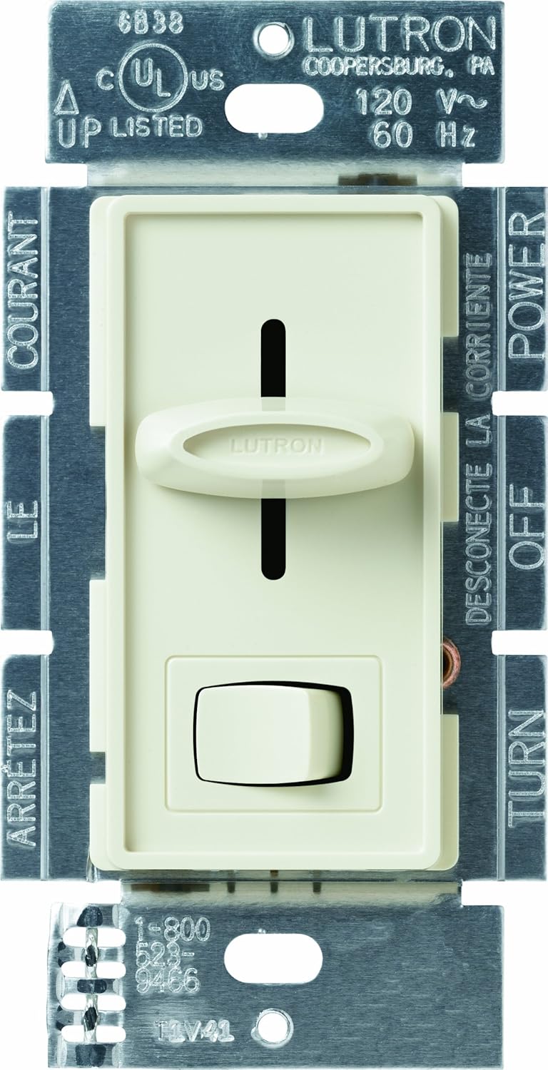 Lutron S-603P-AL 600-Watt Skylark 3-Way Dimmer, Almond - Wall Dimmer