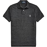 POLO RALPH LAUREN Men Custom Fit Mesh Pony Logo Shirt (XL, BlackMarble)