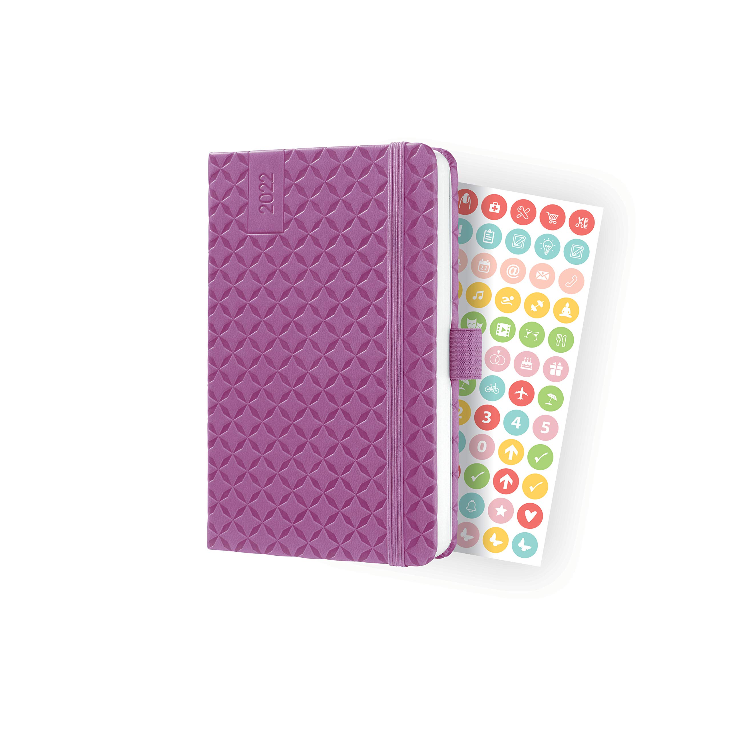SIGEL J2114 Jolie Weekly diary 2022, 9,5 x 15 cm, hardcover, 174 pages, purple