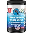 WIZARDPET Wild Alaskan Salmon Krill Oil Chews for Dogs - 120 Soft Treats - Omega 3 6 9 Fish Supplement EPA, DHA for Itch-Free Skin Coat Joints - Allergy Relief - Reduce Hair Shedding - Made in USA