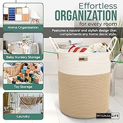 Minmallife Beige/Light Brown 16"x18" Cotton Rope